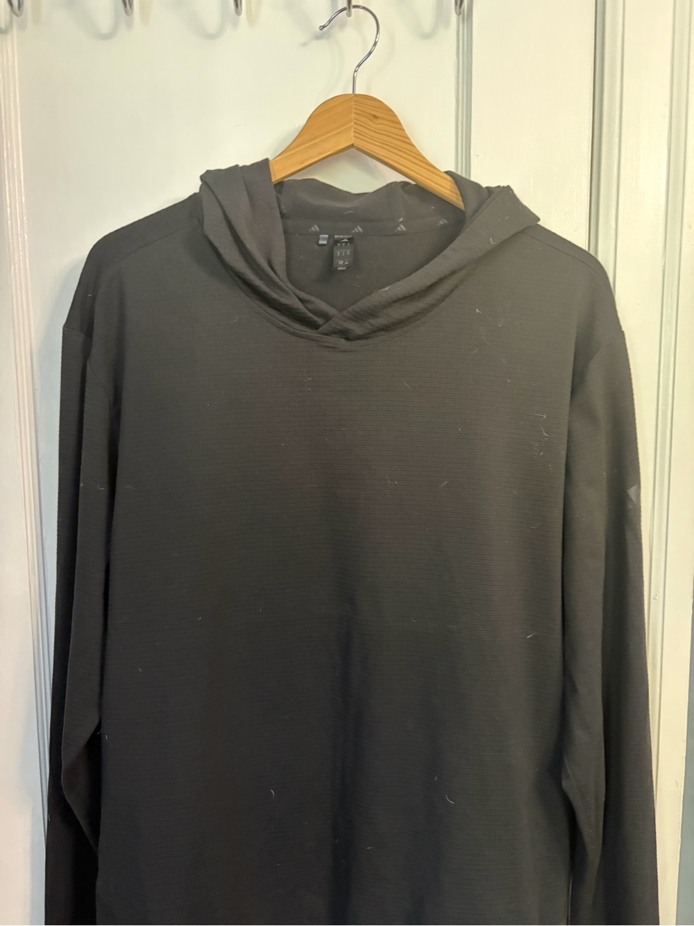 adidas Black Hooded Long-Sleeve Pullover